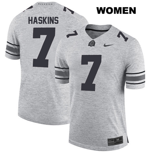 Ohio State Buckeyes Women's Dwayne Haskins #7 Gray Authentic Nike College NCAA Stitched Football Jersey LJ19L32MJ